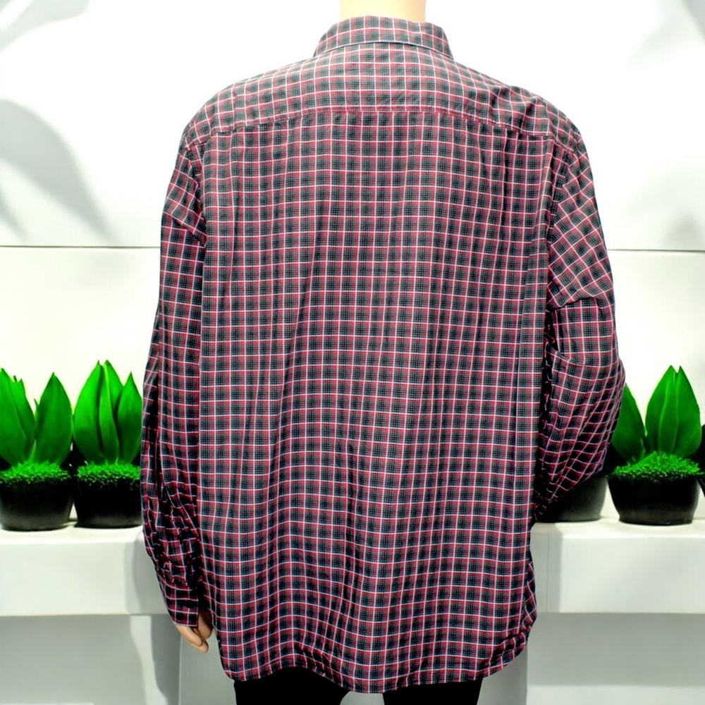 Calvin Klein Men's Victory Plaid Long Sleeve Button Down Shirt - Picture 7 of 15
